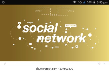 Banner global social network and teamwork. New Friends.