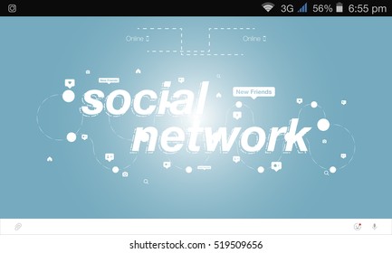 Banner global social network and teamwork. New Friends.