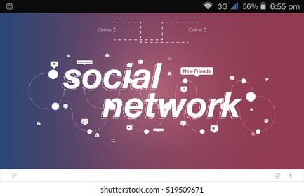 Banner global social network and teamwork. New Friends.
