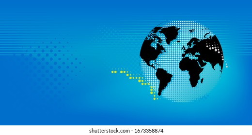 Banner With Globe Vector Illustration