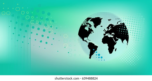 Banner With Globe Vector Illustration