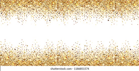 Gold Glitter Luxury Sparkling Confetti Scattered Stock Vector (Royalty ...