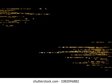 Banner with gold texture lines decoration on the black background.