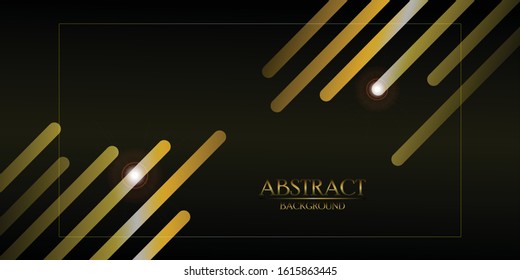 Banner with gold texture lines decoration on the black background