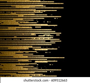 Banner with gold texture lines decoration on the black background.