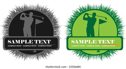 banner with golf player