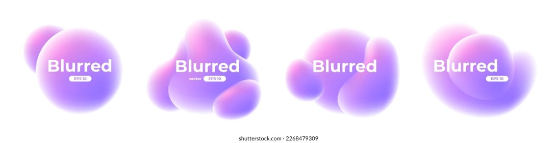 Banner mit Farbverlauf einzeln auf weißem Hintergrund. Abstrakte flüssige 3D-Formen. Vektorset. Flüssige, lebendige Farbverläufe für Banner, Broschüren, Cover. Farbige, helle Vorlage. Schlag. Dynamische weiche Farbe.