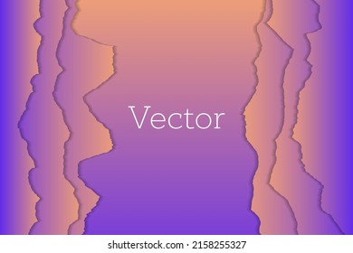 Banner gradient vector background. Paper ragged edges border. Simple backdrop. Banner, poster, landing page background design.