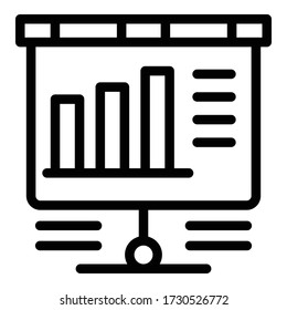 Banner graph chart icon. Outline banner graph chart vector icon for web design isolated on white background
