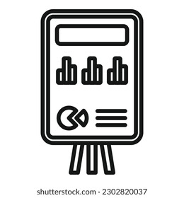 Banner graph icon outline vector. Business document. Chart data