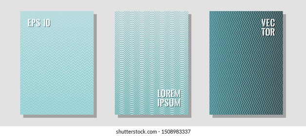 Banner graphics cool vector templates set. Vibrant tech mockups. Zigzag halftone lines wave stripes backdrops. Corporate catalogs. Abstract banners graphic design with lined shapes.