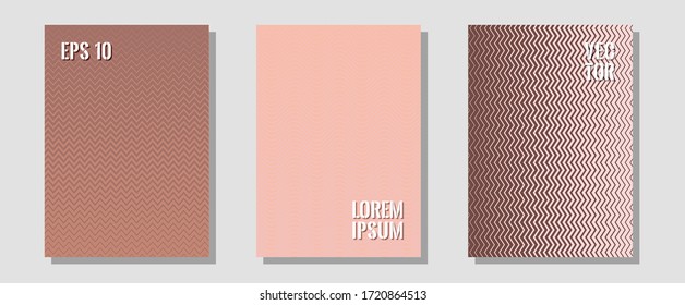Banner-Grafiken coole Vektorvorlagen Set. Hintergründe der Präsentation. Zigzag-halftone-Linien wellen Streifen Rückenabdrücke. Digitale Kollektion. Abstraktes Bannerdesign mit ausgekleideten Formen.