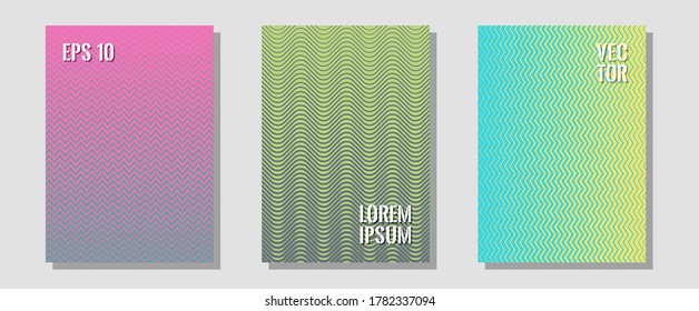 Banner graphics cool vector templates set. Digital collection. Zigzag halftone lines wave stripes backdrops. Advertising text space. Abstract banners graphic design with lined shapes.