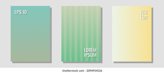 Banner graphics cool vector templates set. Technological formers. Zigzag halftone lines wave stripes backdrops. Simple book covers. Abstract banners graphic design with lined shapes.