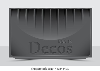 Banner or gray sheet of paper in the decoration