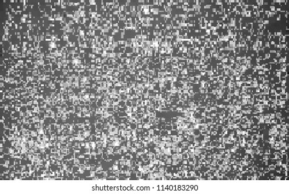 Banner gray squares mosaic. Grey pixel poster. Abstract background pattern for design. Monochrome halftone effect. Abstract grunge textures. Vector illustration of eps10.