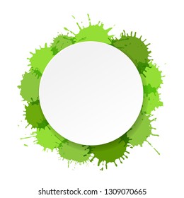 Banner With Green Blobs, Vector Illustration