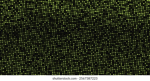 banner green circles with transparency. poster balls of different sizes. black abstract background. halftone effect. vector illustration. 