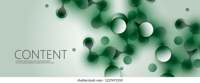 Banner with green connected lines and circles