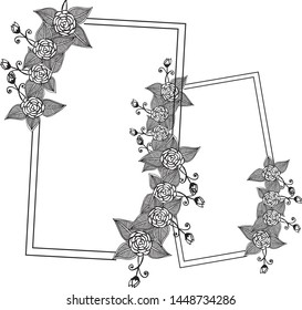 Banner and greeting card decoration, elegant floral frame, Vector