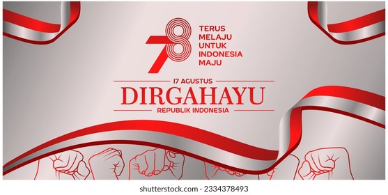 Banner greeting Happy 78th Indonesian Independence Day with a red and white background, suitable for the theme of independence and big events