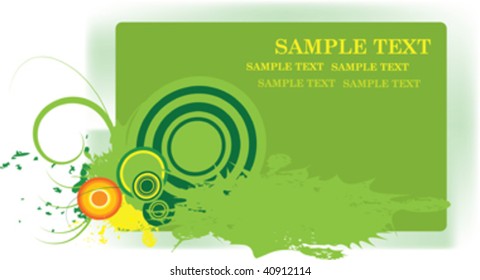  Banner with grunge and floral and circle element