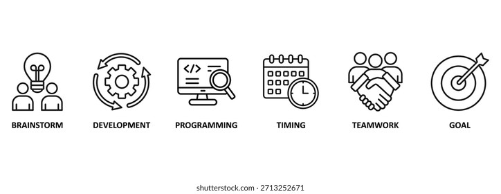 Anuncio Hackathon diseño sprint-like event - Concepto de Ilustración vectorial con Palabras claves e iconos