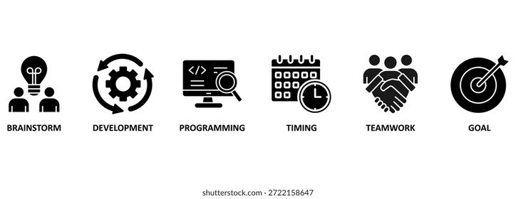 Anuncio Hackathon diseño sprint-like event - Concepto de Ilustración vectorial con Palabras claves e iconos