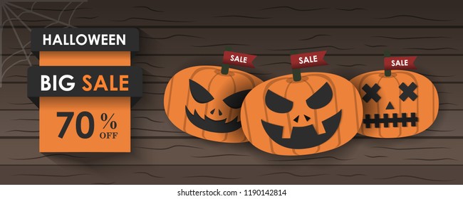 banner for halloween or background and poster vector illustration