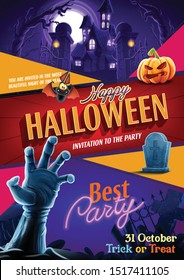 banner for halloween  night party