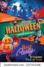 banner for halloween  night party