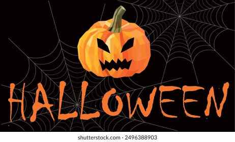 banner halloween pumpkin vector 31 october holiday