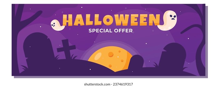 banner halloween spesial offer sale