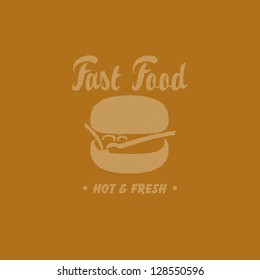 banner with a hamburger from the points and the words Fast Food