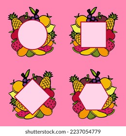 Banner of hand drawn fruits illustration