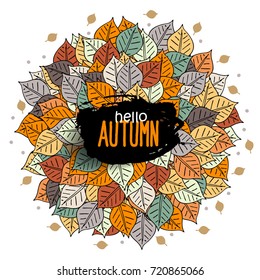 banner with hand drawn leaves and lettering
