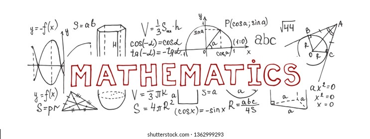 Set Hand Drawn Mathematics Formules Other Stock Vector (Royalty Free ...