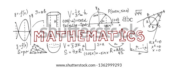 Banner Hand Drawn Mathematics Formules Other Stock Vector Royalty Free 1362999293