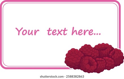 Banner with hand drawn raspberry.