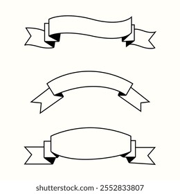 Faixas desenhadas à mão com faixa e espaço para texto