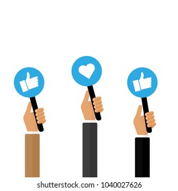 banner hand,finger and hearth vector icon illustration flat design