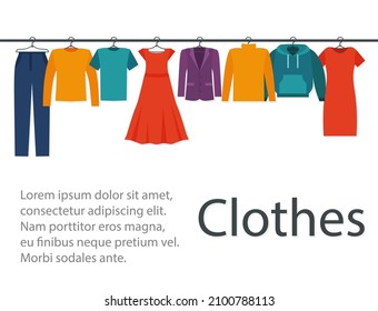 Banner hanger with clothes vector illustration Eps 10