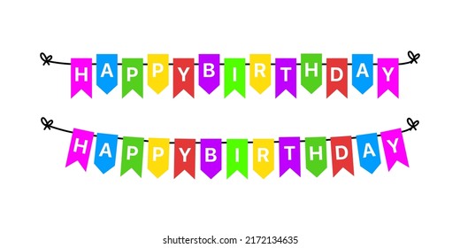 Banner Happy Birthday Text Vector Illustration Stock Vector (Royalty ...