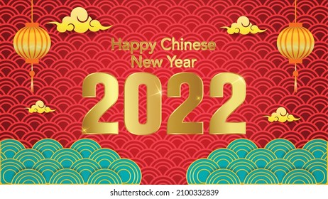 Banner Happy chinese new year 2022, Happy chinese new year, Chinese translation: Happy chinese new year 2022, year of tiger