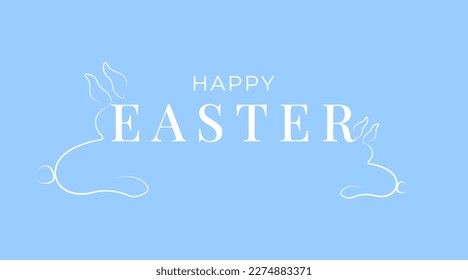Banner Happy Easter con conejito de Pascua. Tipografía creativa para invitaciones de vacaciones, afiches y tarjetas de felicitación. Ilustración vectorial.