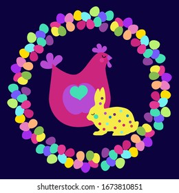 ¡Banner Feliz Pascua! Ilustración vectorial para diseño web o impresión.