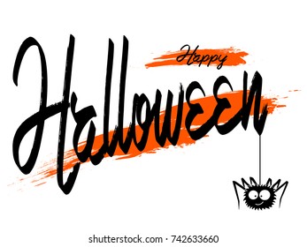 Banner happy halloween on isolated background. Vector illustration