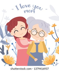 Banner of Happy mother's day is holiday for celebrate about mother in 
 flat vector style. Illustration about mother for graphic,content , banner and greeting card.