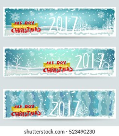 banner Happy new year 2017 and merry christmas