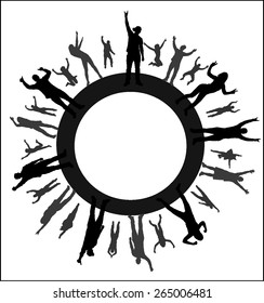 Banner of happy people